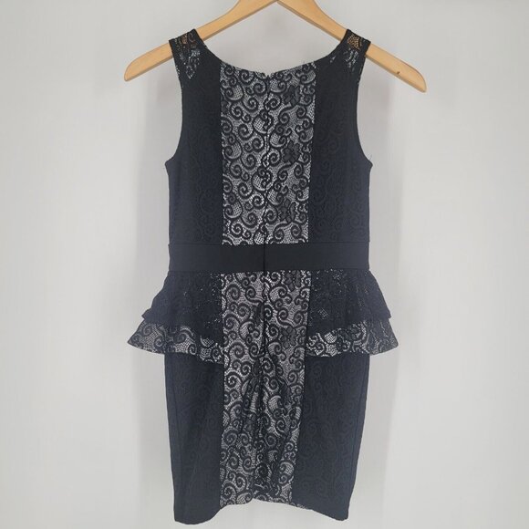 Elisa B. Tween Girls Black Lace Dress Size 10 - Picture 3 of 4